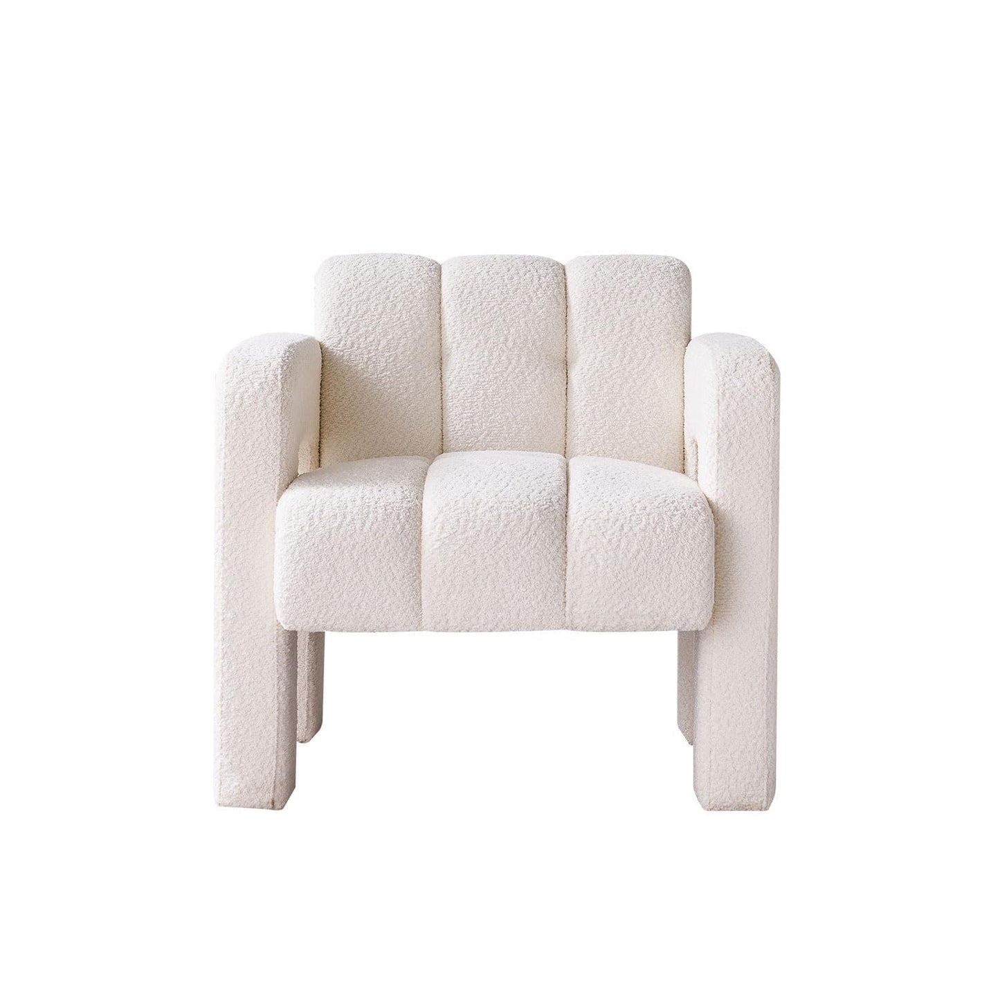 Modern Teddy Accent Chair for Livingroom | Upholstered Boucle Fabric Side Chair Comfy Wide Designer Chair for Bedroom & Home Decor.