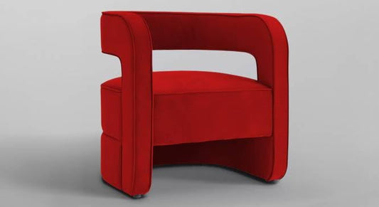 Modern Italian Style Velvet Accent Arm Chair: Versatile Seating for Bedroom, Living Room, Home, Office, and Restaurant (Red, Single Chair)