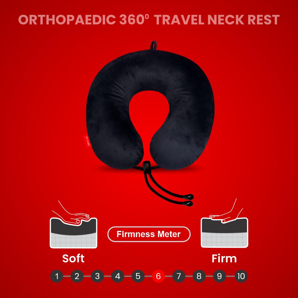 Dr.Ortho Orthopaedic 360 Travel Neck Rest, Neck Pillow for Travel, Travel Pillow for Neck & Head Support, Travel Neck Pillow for Car, Flights
