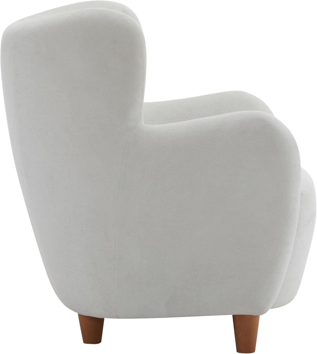 High Back Wingback Velvet Single Seater Armchair Curved Arm Relaxing Accent Chair for Living Room, Bedroom, Hallway (Camel)