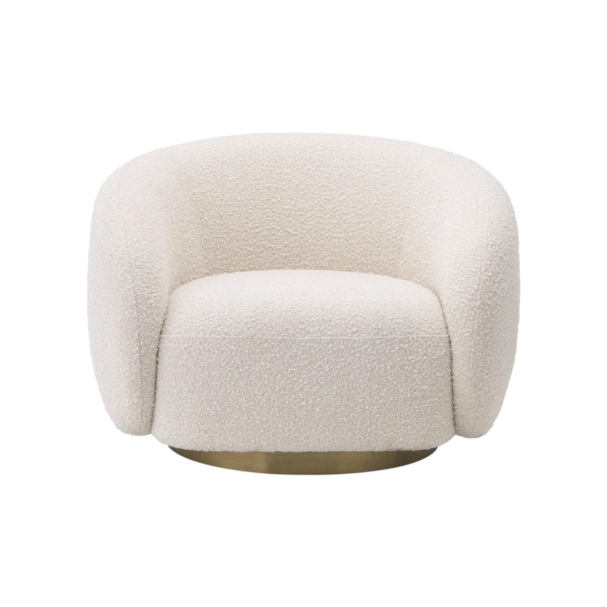 Kingsman Furnitures Brok Swivel Luxury Accent Arm Chair 360 Degree Rotatable Sofa for Home | Bedroom, Living & Drawing Room | Ultra Soft and Comfortable for Lounge Premium Boucle Fabric (Cream)