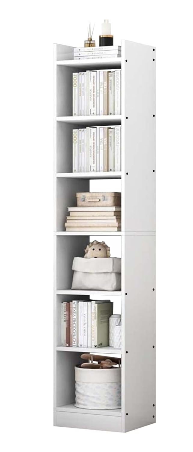 Enigmatic Woodworks Wooden Large Open Bookshelf Multipurpose for Home Rack Showcase Organizer for Living Room I Study Room I 7-Tier I Finish-Suede DIY (Walnut) 33 * 24 * 182cm