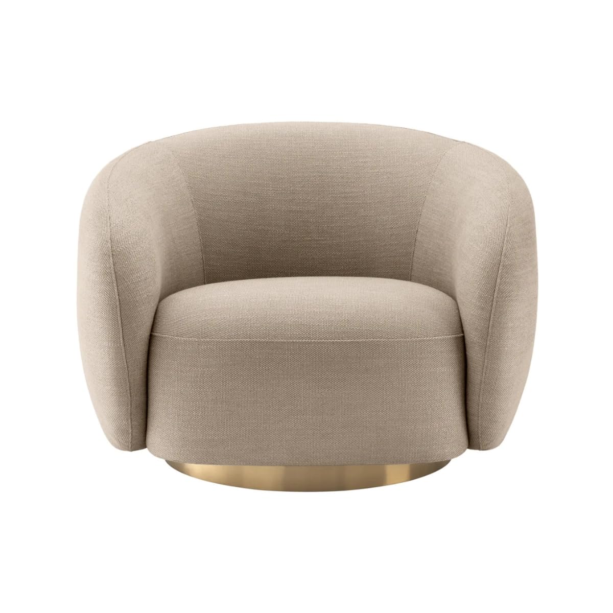 Kingsman Furnitures Brok Swivel Luxury Accent Arm Chair 360 Degree Rotatable Sofa for Home | Bedroom, Living & Drawing Room | Ultra Soft and Comfortable for Lounge Premium Boucle Fabric (Cream)