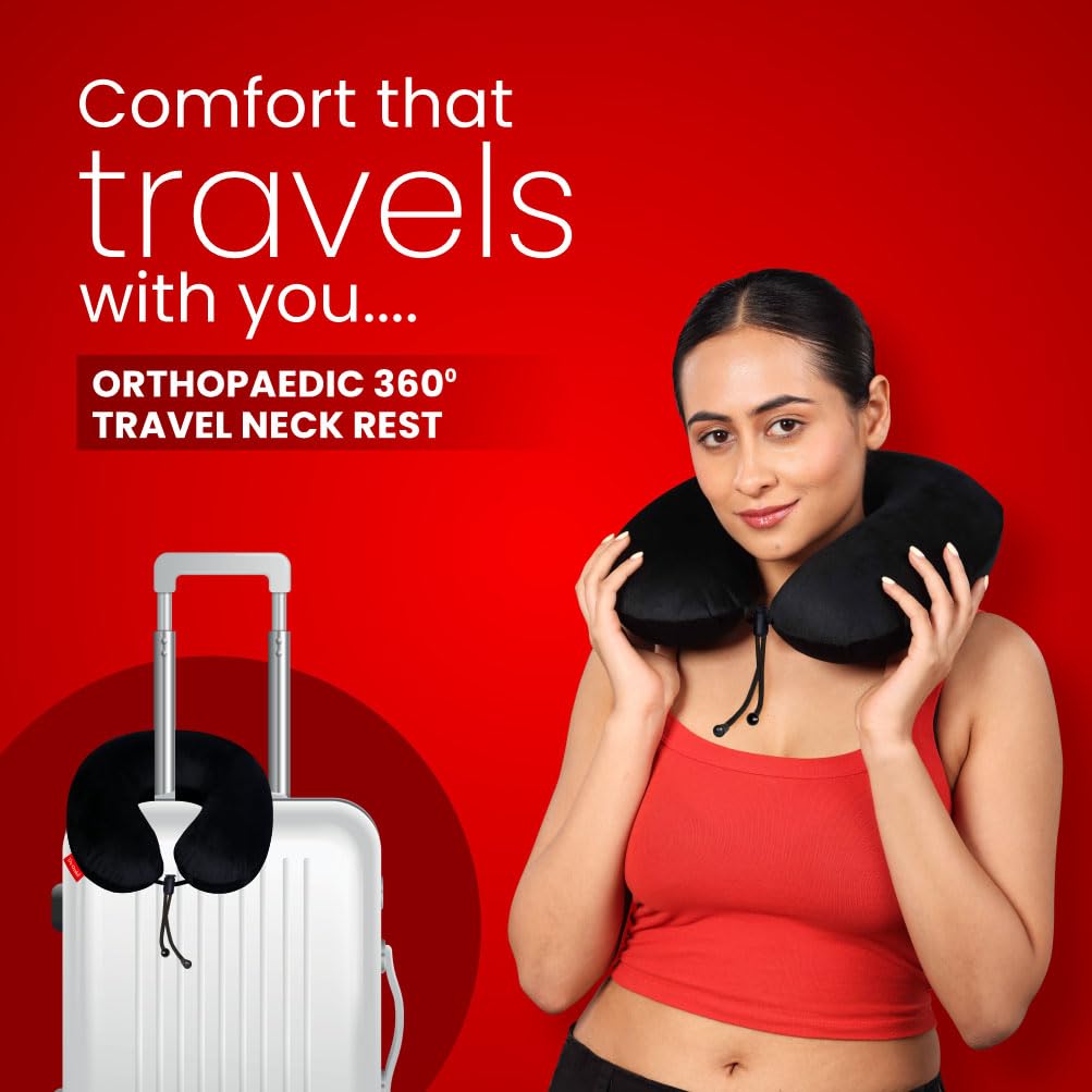 Dr.Ortho Orthopaedic 360 Travel Neck Rest, Neck Pillow for Travel, Travel Pillow for Neck & Head Support, Travel Neck Pillow for Car, Flights