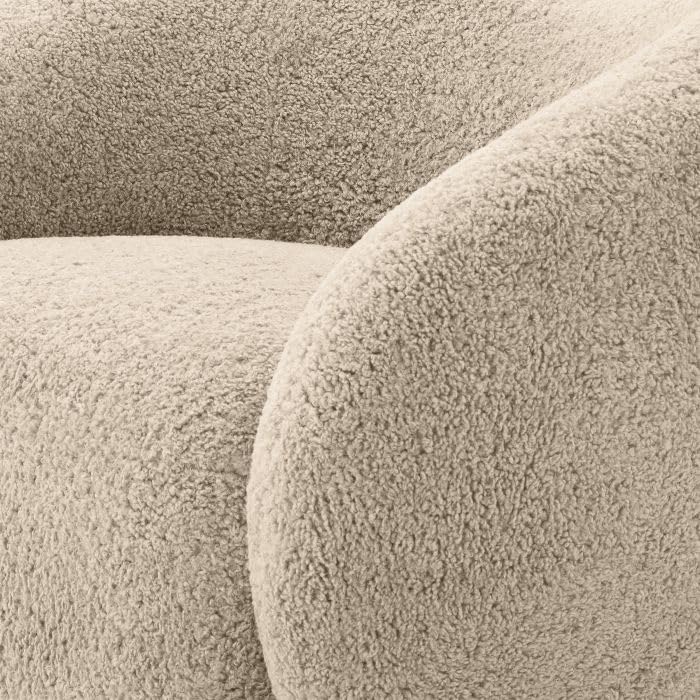 Kingsman Furnitures Brok Swivel Luxury Accent Arm Chair 360 Degree Rotatable Sofa for Home | Bedroom, Living & Drawing Room | Ultra Soft and Comfortable for Lounge Premium Boucle Fabric (Cream)