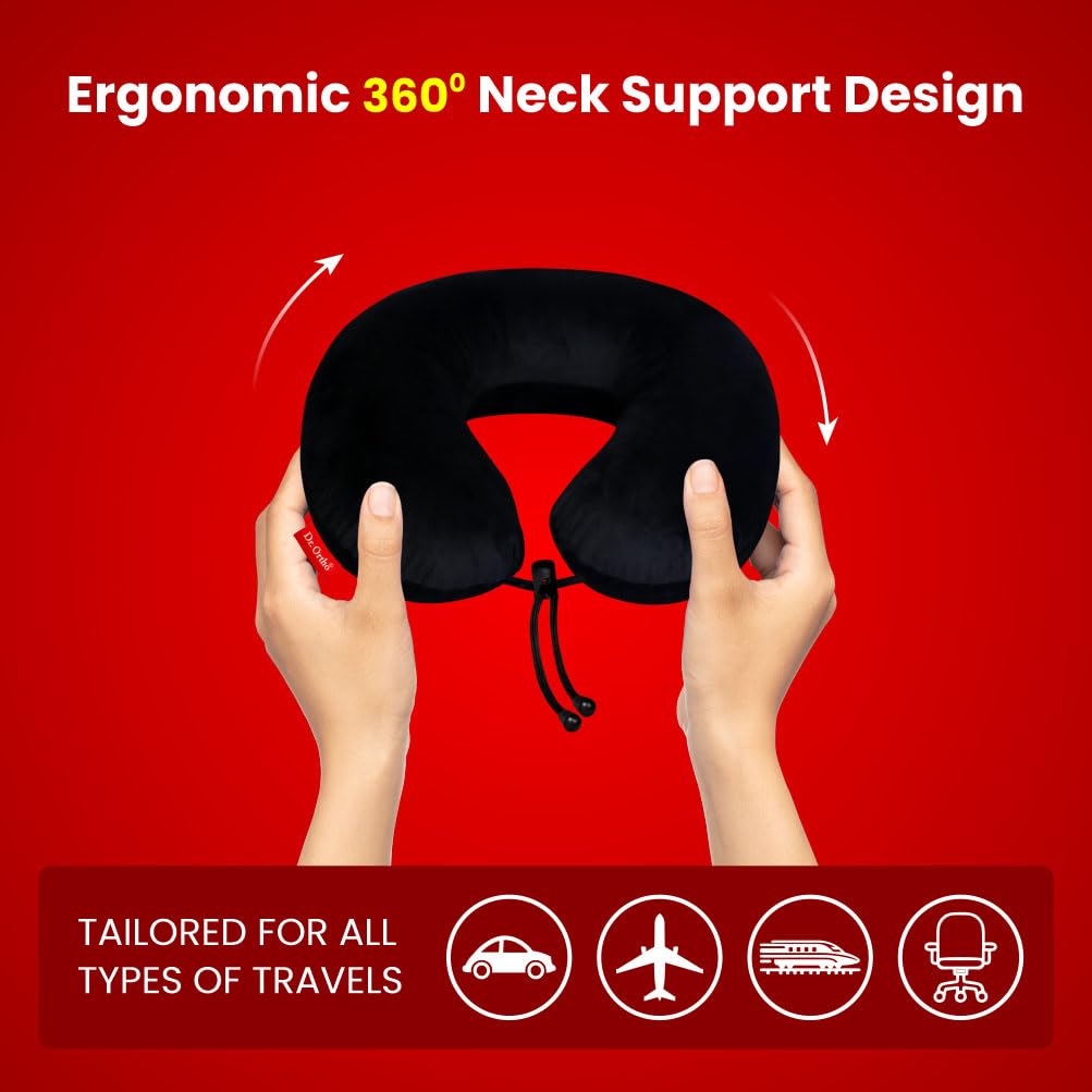 Dr.Ortho Orthopaedic 360 Travel Neck Rest, Neck Pillow for Travel, Travel Pillow for Neck & Head Support, Travel Neck Pillow for Car, Flights