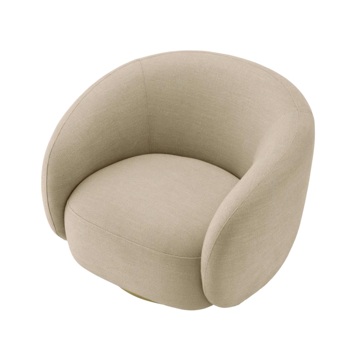 Kingsman Furnitures Brok Swivel Luxury Accent Arm Chair 360 Degree Rotatable Sofa for Home | Bedroom, Living & Drawing Room | Ultra Soft and Comfortable for Lounge Premium Boucle Fabric (Cream)