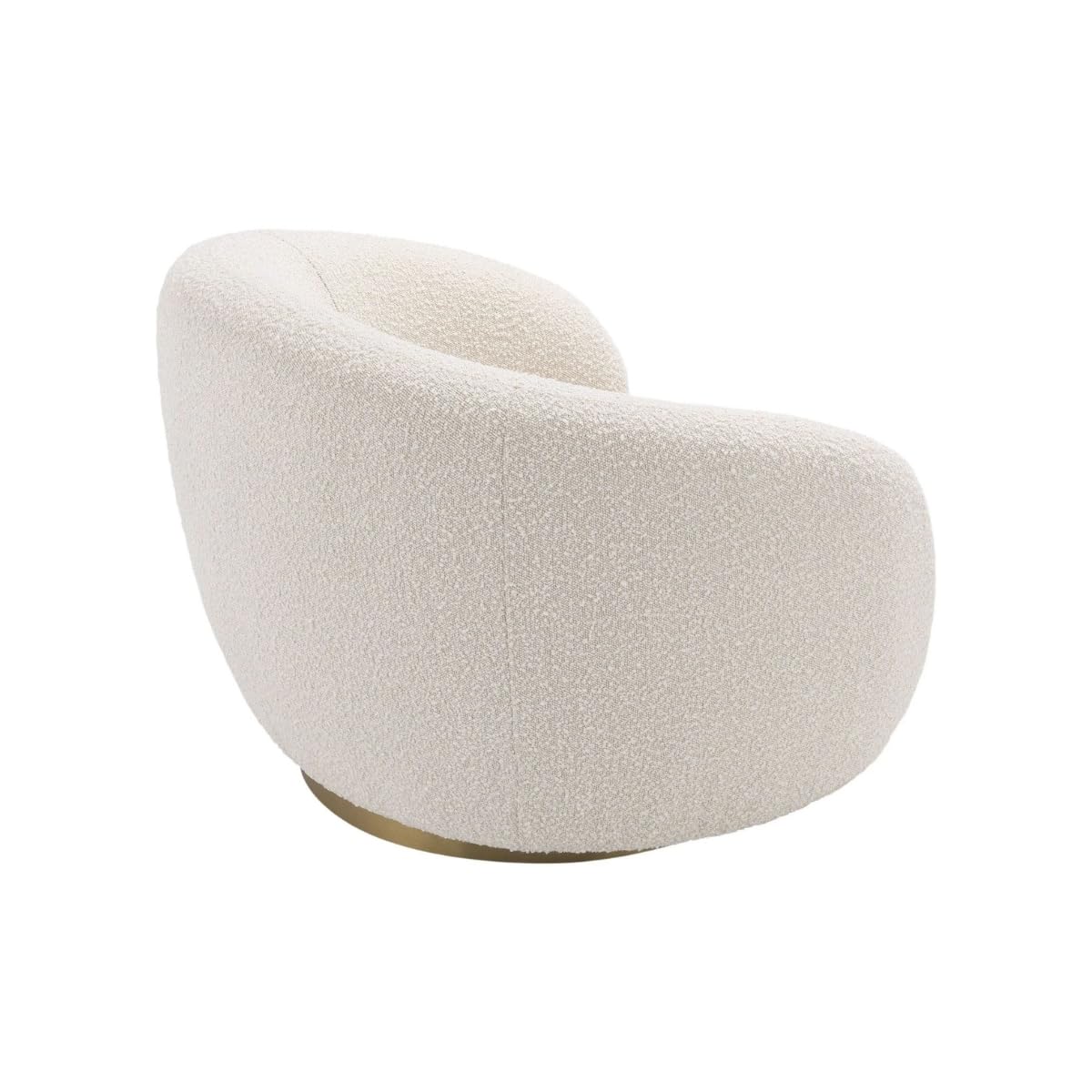 Kingsman Furnitures Brok Swivel Luxury Accent Arm Chair 360 Degree Rotatable Sofa for Home | Bedroom, Living & Drawing Room | Ultra Soft and Comfortable for Lounge Premium Boucle Fabric (Cream)
