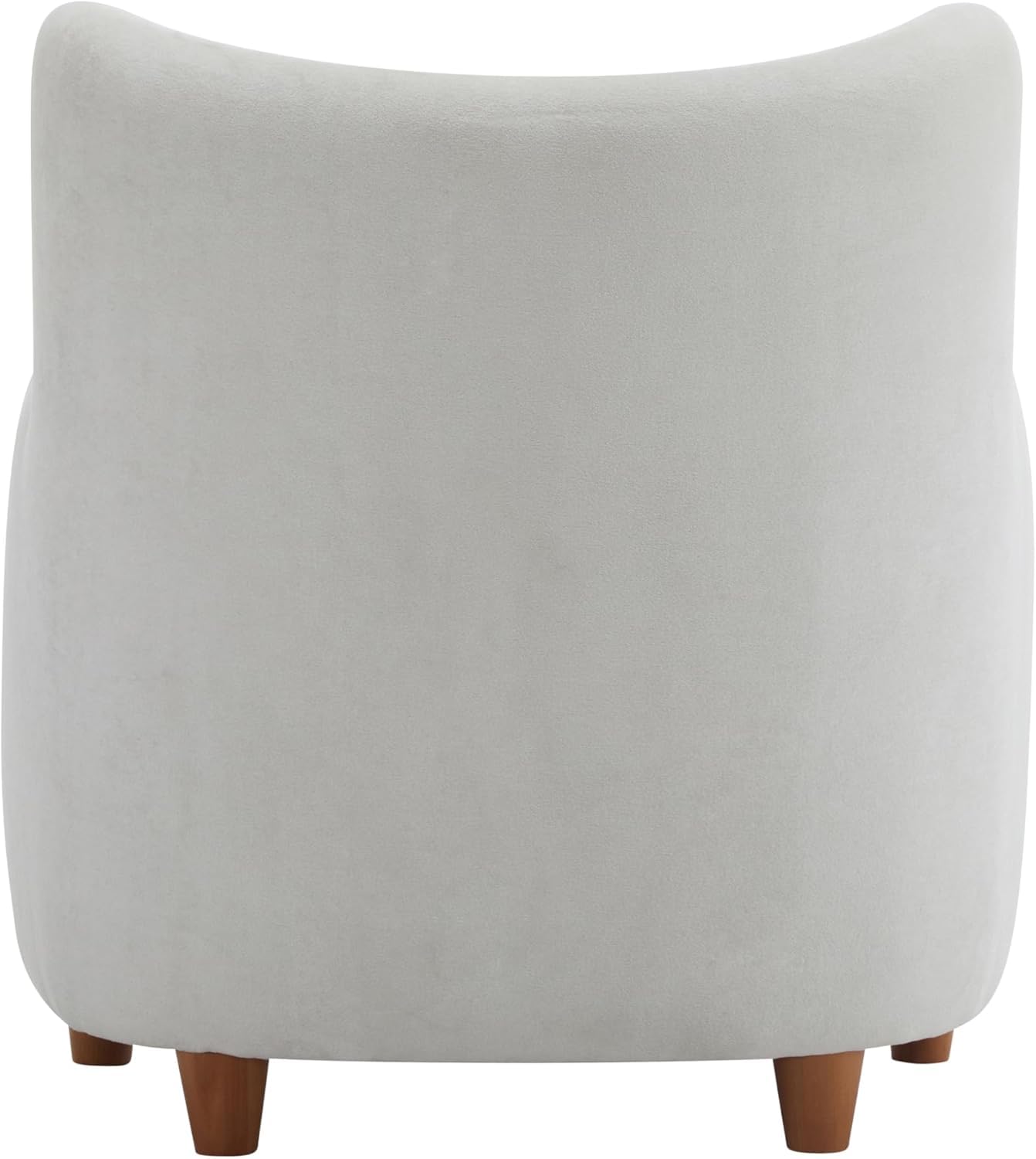High Back Wingback Velvet Single Seater Armchair Curved Arm Relaxing Accent Chair for Living Room, Bedroom, Hallway (Camel)