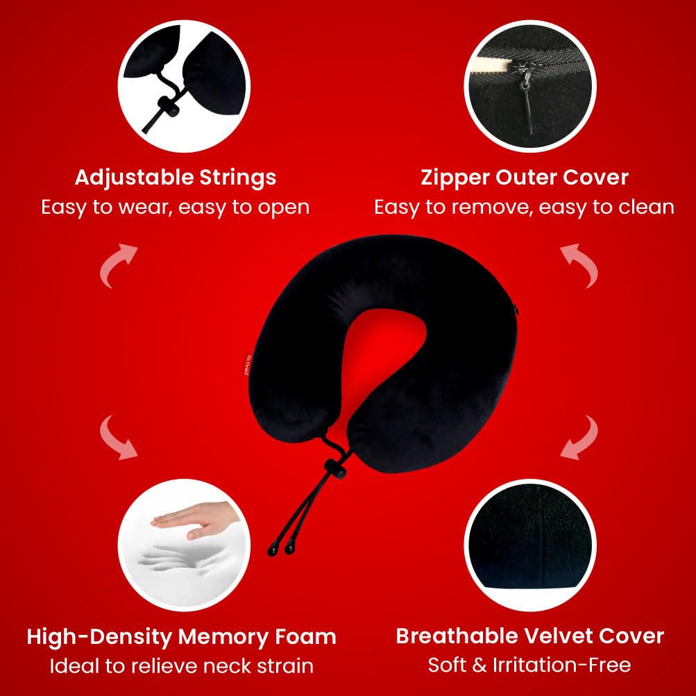 Dr.Ortho Orthopaedic 360 Travel Neck Rest, Neck Pillow for Travel, Travel Pillow for Neck & Head Support, Travel Neck Pillow for Car, Flights