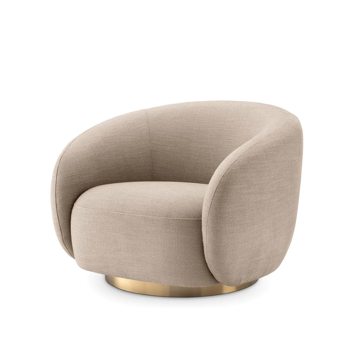 Kingsman Furnitures Brok Swivel Luxury Accent Arm Chair 360 Degree Rotatable Sofa for Home | Bedroom, Living & Drawing Room | Ultra Soft and Comfortable for Lounge Premium Boucle Fabric (Cream)