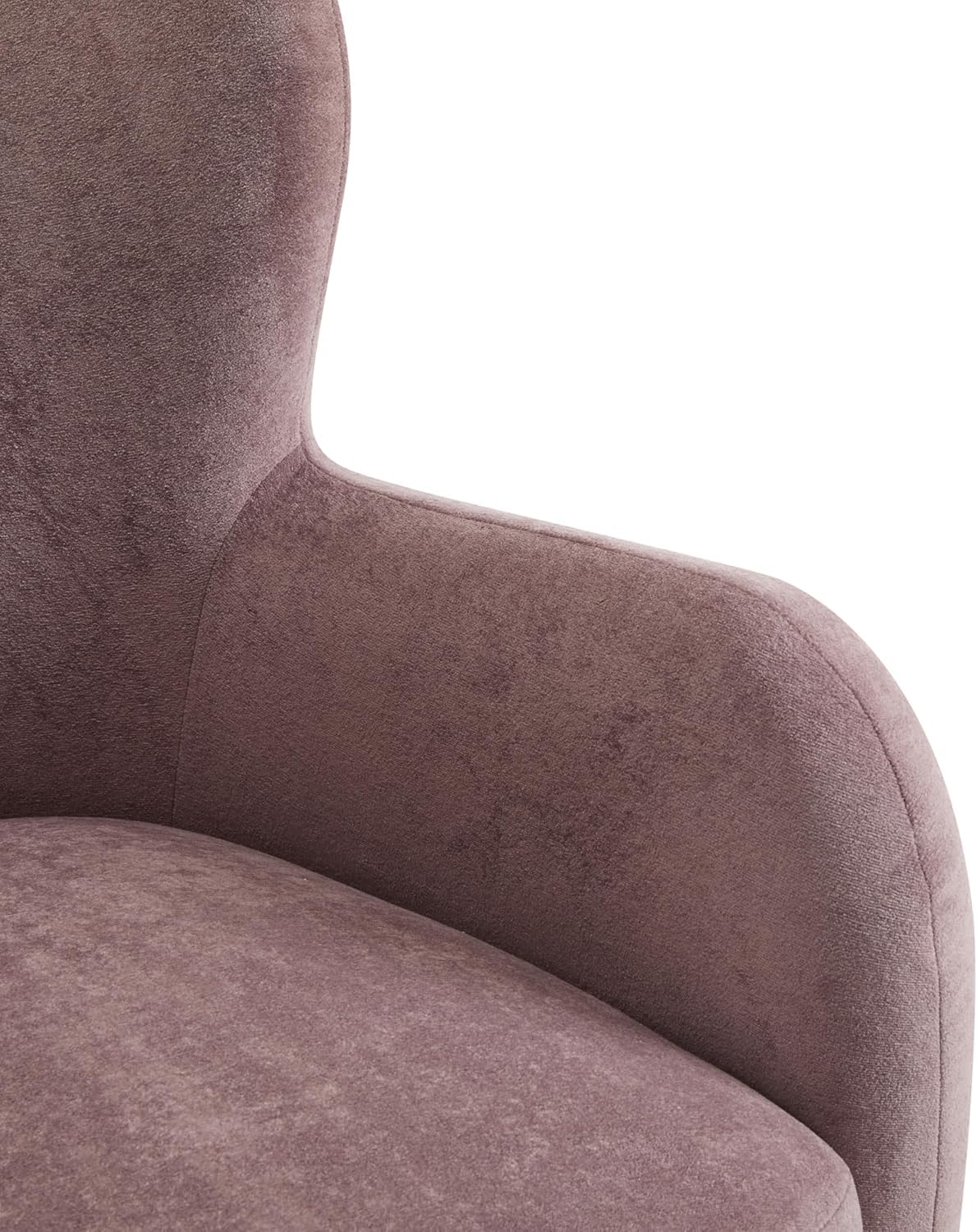 High Back Wingback Velvet Single Seater Armchair Curved Arm Relaxing Accent Chair for Living Room, Bedroom, Hallway (Camel)