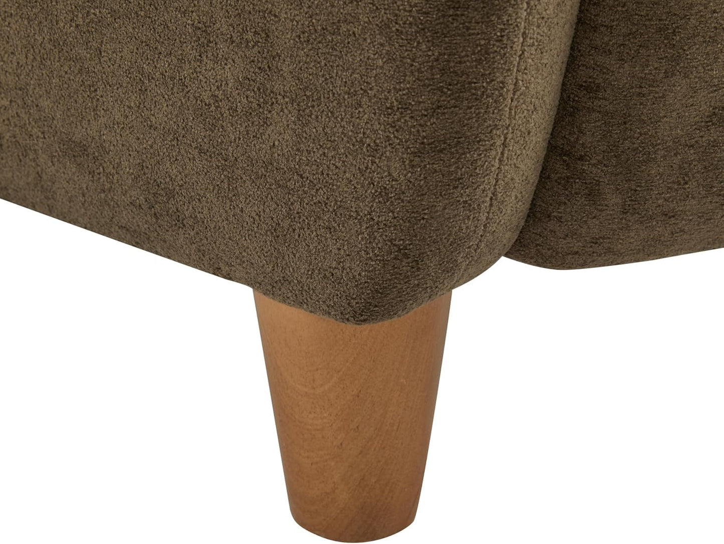 High Back Wingback Velvet Single Seater Armchair Curved Arm Relaxing Accent Chair for Living Room, Bedroom, Hallway (Camel)