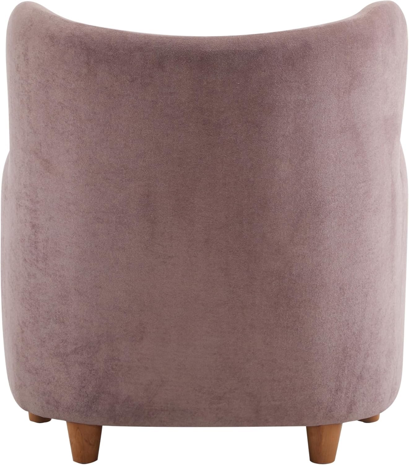 High Back Wingback Velvet Single Seater Armchair Curved Arm Relaxing Accent Chair for Living Room, Bedroom, Hallway (Camel)