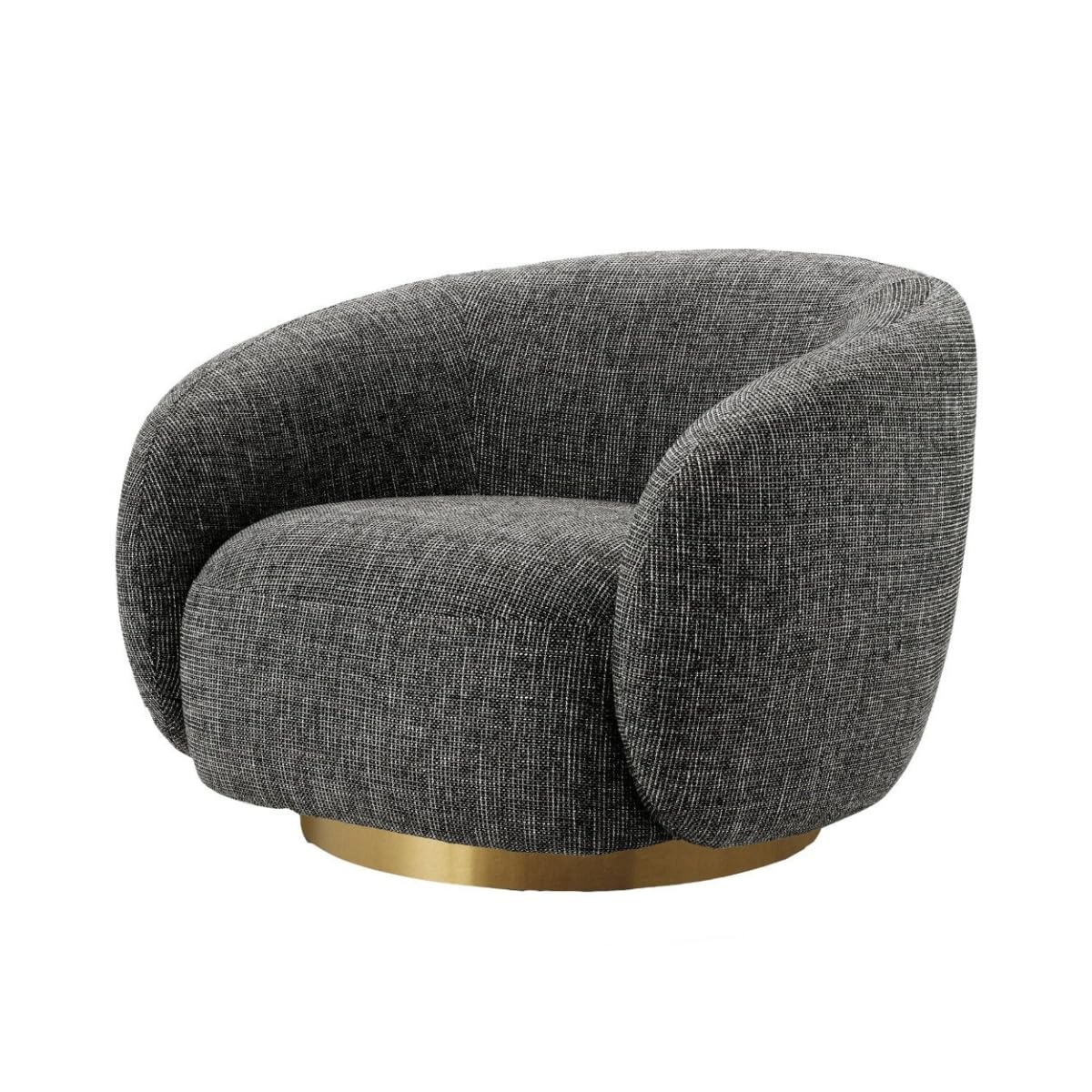 Kingsman Furnitures Brok Swivel Luxury Accent Arm Chair 360 Degree Rotatable Sofa for Home | Bedroom, Living & Drawing Room | Ultra Soft and Comfortable for Lounge Premium Boucle Fabric (Cream)