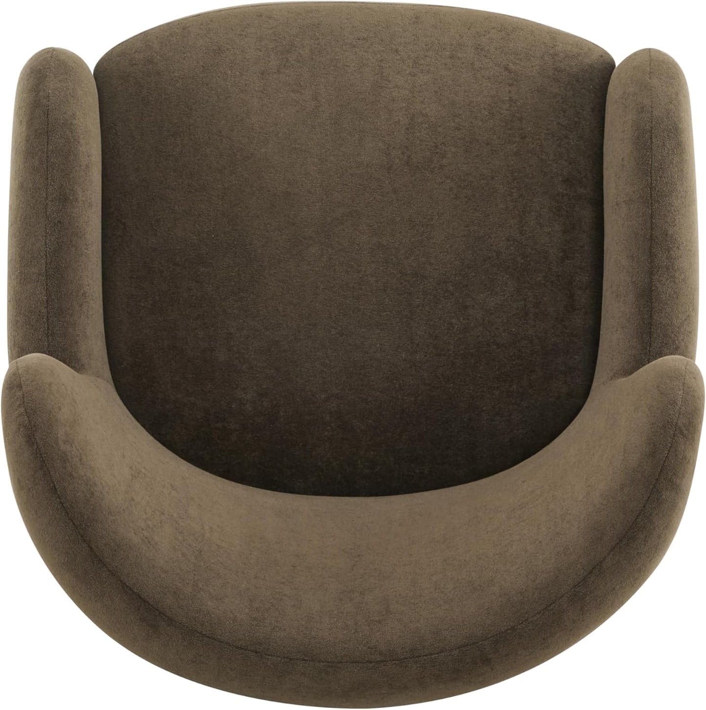 High Back Wingback Velvet Single Seater Armchair Curved Arm Relaxing Accent Chair for Living Room, Bedroom, Hallway (Camel)