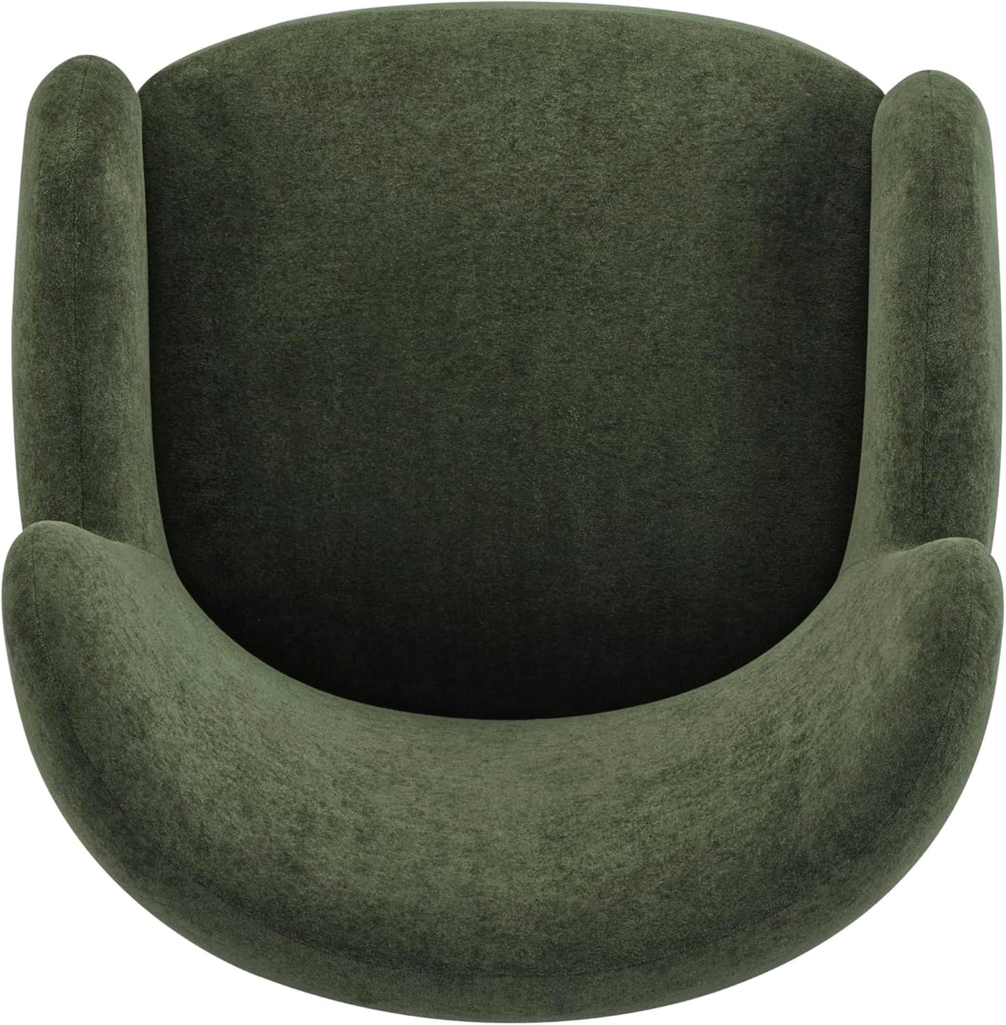 High Back Wingback Velvet Single Seater Armchair Curved Arm Relaxing Accent Chair for Living Room, Bedroom, Hallway (Camel)