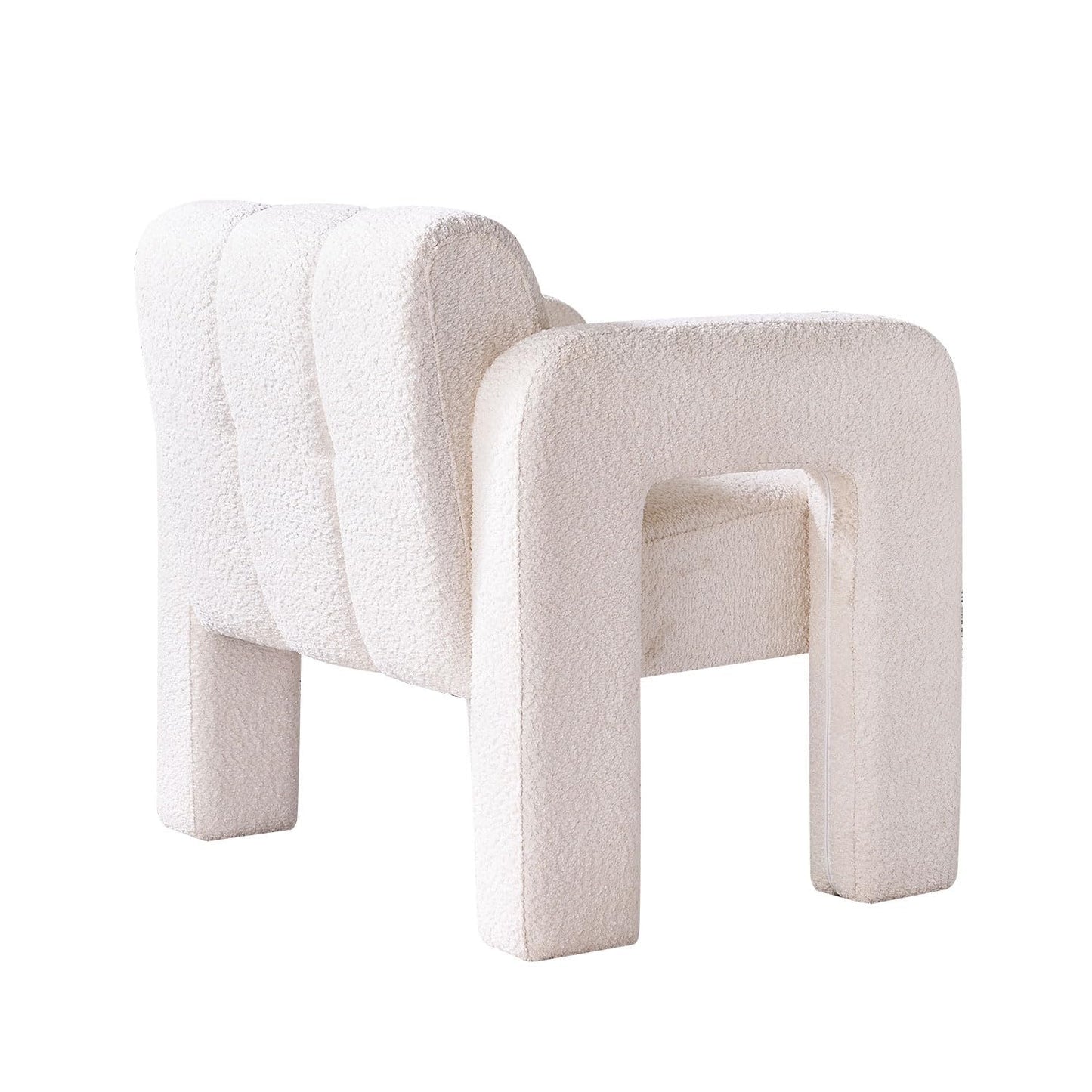 Modern Teddy Accent Chair for Livingroom | Upholstered Boucle Fabric Side Chair Comfy Wide Designer Chair for Bedroom & Home Decor.