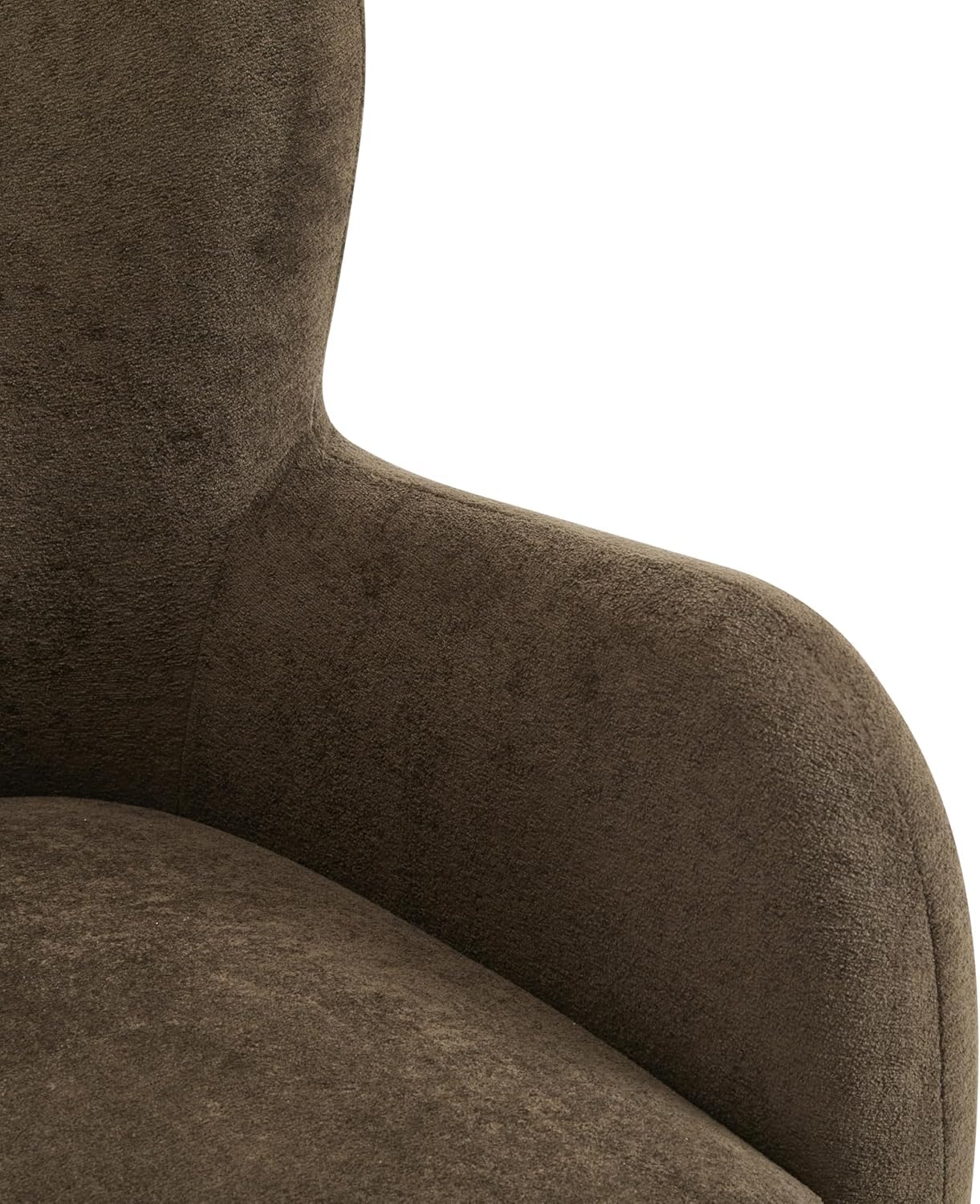 High Back Wingback Velvet Single Seater Armchair Curved Arm Relaxing Accent Chair for Living Room, Bedroom, Hallway (Camel)