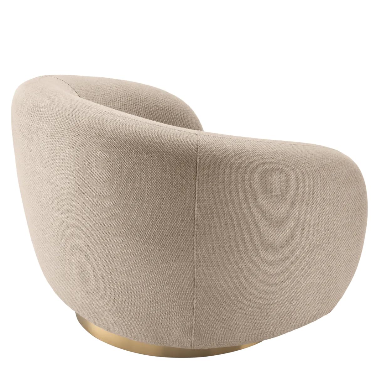 Kingsman Furnitures Brok Swivel Luxury Accent Arm Chair 360 Degree Rotatable Sofa for Home | Bedroom, Living & Drawing Room | Ultra Soft and Comfortable for Lounge Premium Boucle Fabric (Cream)