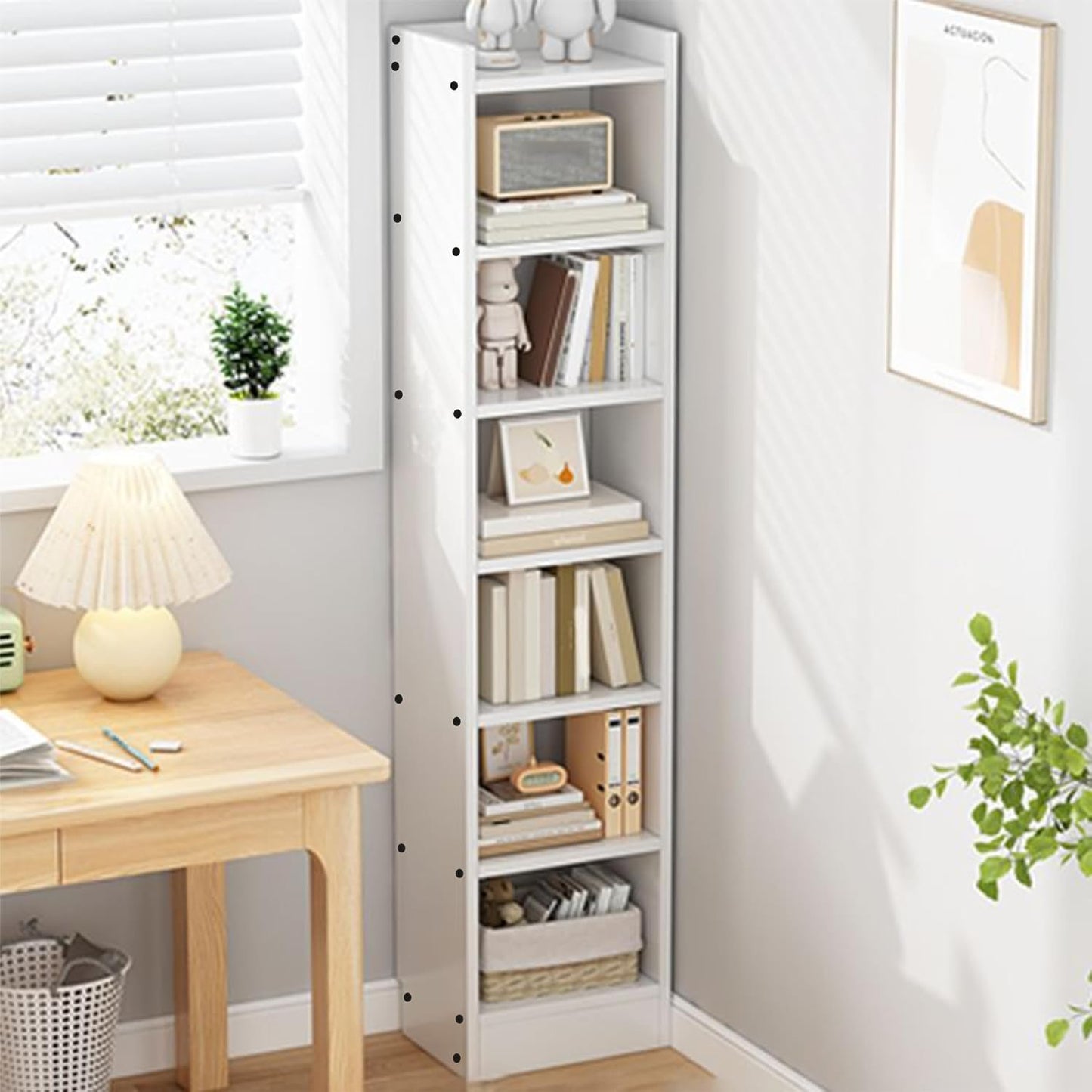 Enigmatic Woodworks Wooden Large Open Bookshelf Multipurpose for Home Rack Showcase Organizer for Living Room I Study Room I 7-Tier I Finish-Suede DIY (Walnut) 33 * 24 * 182cm