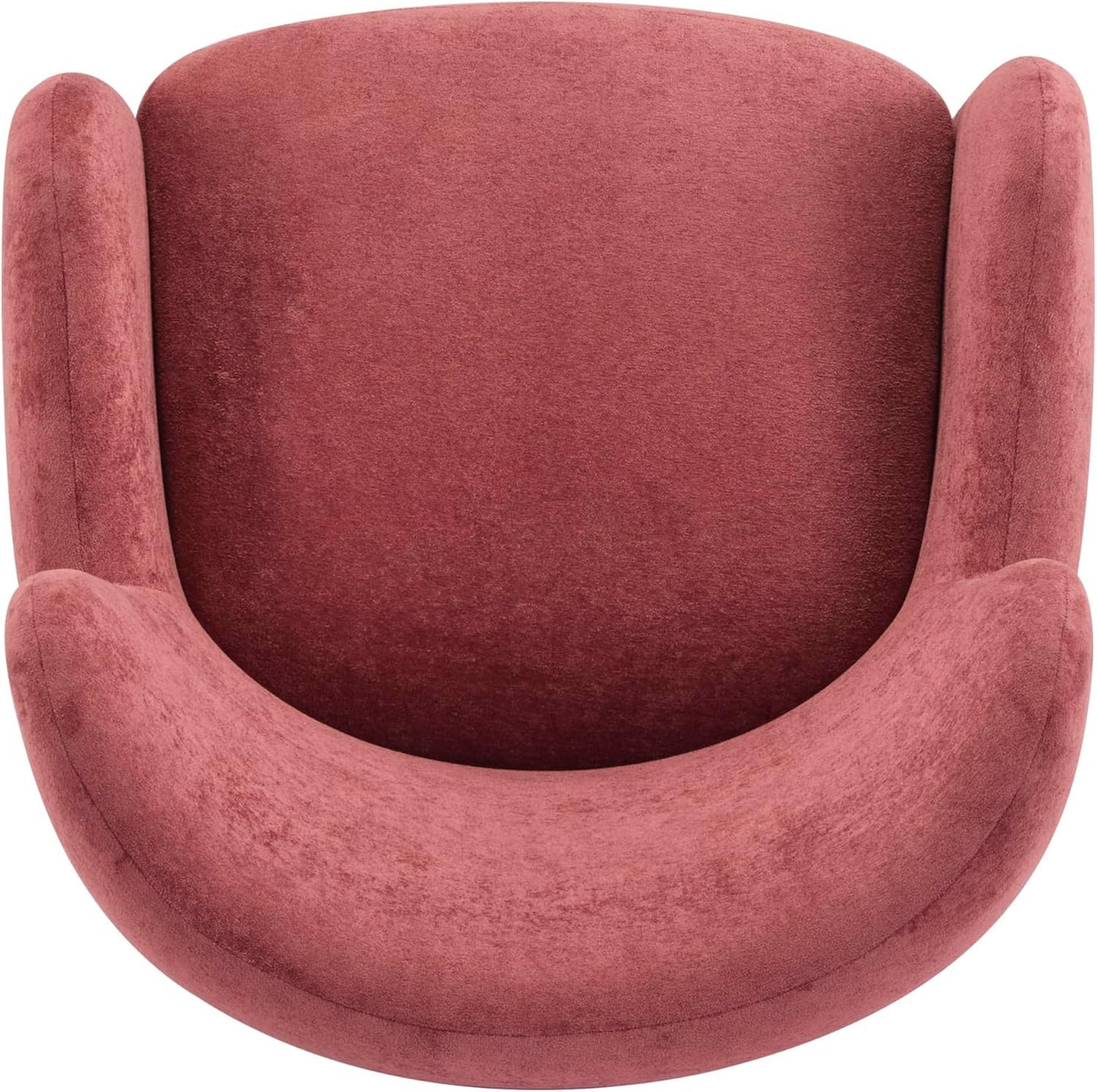 High Back Wingback Velvet Single Seater Armchair Curved Arm Relaxing Accent Chair for Living Room, Bedroom, Hallway (Camel)