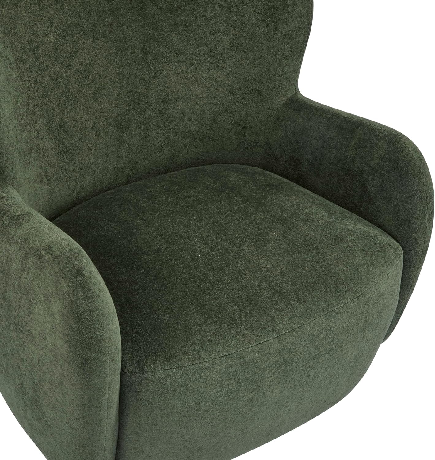 High Back Wingback Velvet Single Seater Armchair Curved Arm Relaxing Accent Chair for Living Room, Bedroom, Hallway (Camel)