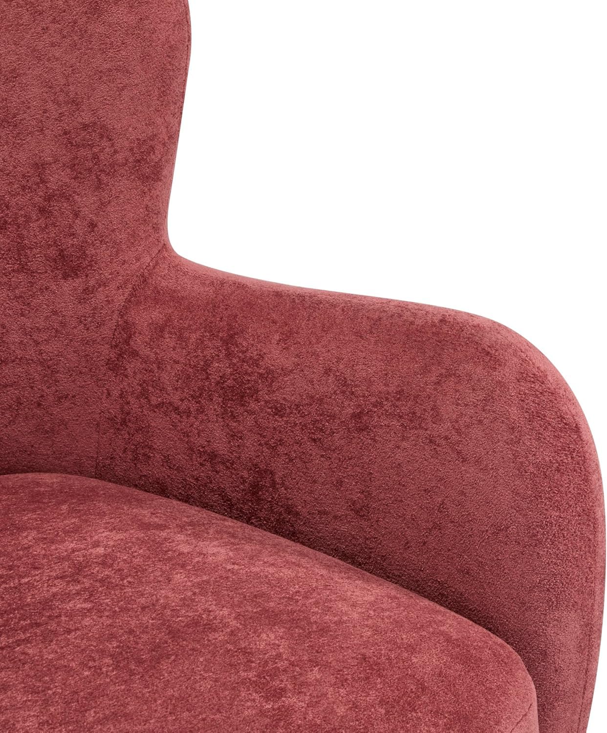 High Back Wingback Velvet Single Seater Armchair Curved Arm Relaxing Accent Chair for Living Room, Bedroom, Hallway (Camel)