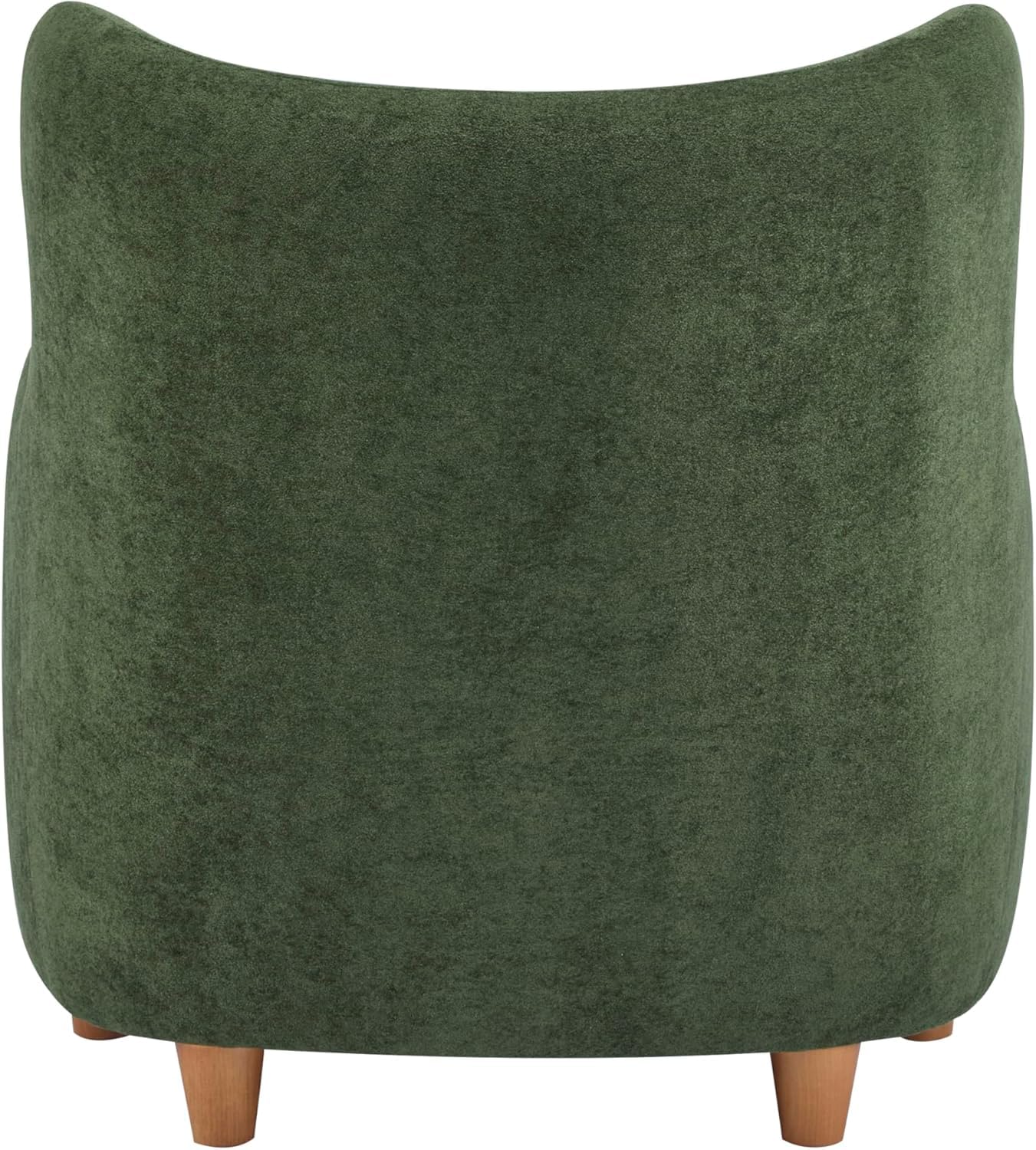 High Back Wingback Velvet Single Seater Armchair Curved Arm Relaxing Accent Chair for Living Room, Bedroom, Hallway (Camel)