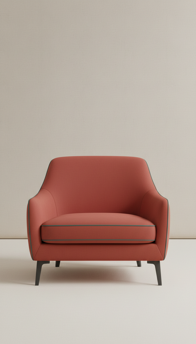 Accent Lounge Chair in Brick Red