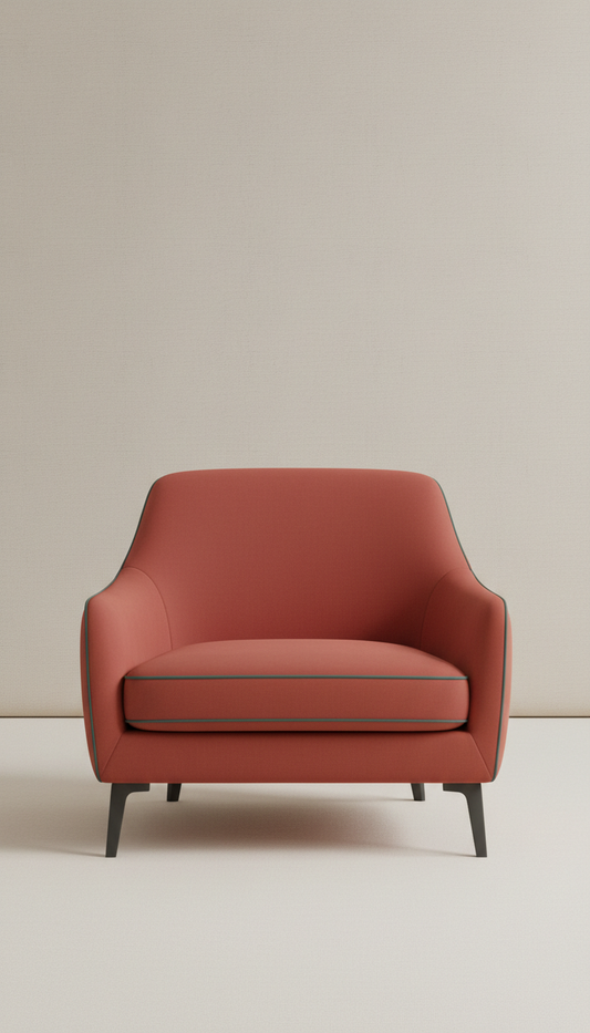 Accent Lounge Chair in Brick Red