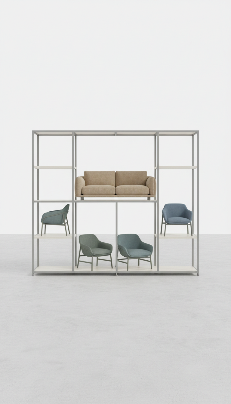 Minimal Shelving Unit with Open Sides