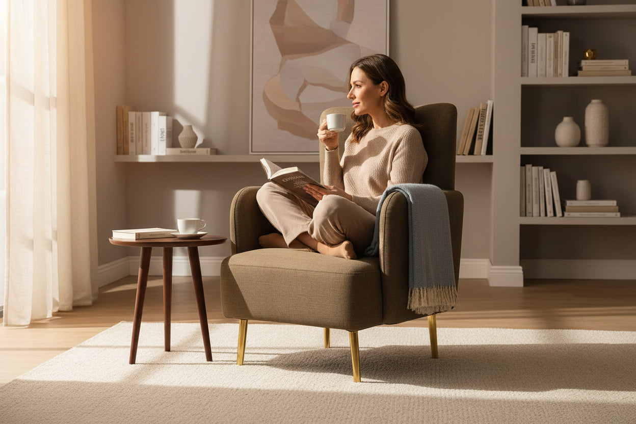 Cablec Crafts™ Eos High-Back Button-Tufted Accent Armchair